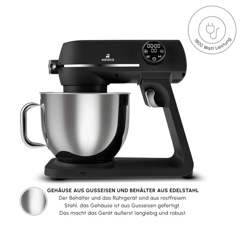 Karaca Multichef Artisan Digitale Anzeige 7 Liter Gusseisen Standmixer Schwarz 1800W