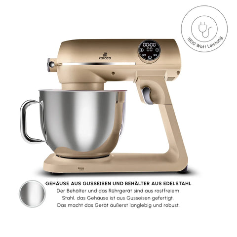 Karaca Multichef Artisan Digitale Anzeige 7 Liter Gusseisen Standmixer Golden 1800W