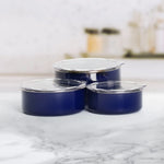 Karaca from Refika Dark Blue Enamelled 3 Piece Storage Container Set