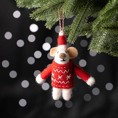 Karaca Home Weihnachten Maus Baumschmuck, 12 cm