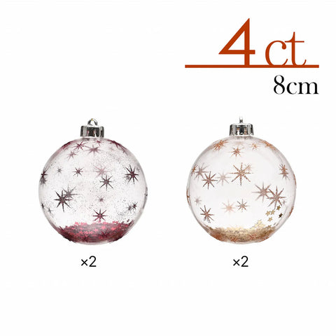 Karaca Home Glitzerkugel Christbaumschmuck, 4er Set, 8 cm