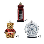 Karaca Home Weihnachten London Baumschmuck Set, 3 Teilig