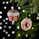 Karaca Home Weihnachtsdonut und Cupcake Christbaumschmuck, 2er Set