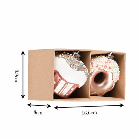 Karaca Home Weihnachtsdonut und Cupcake Christbaumschmuck, 2er Set