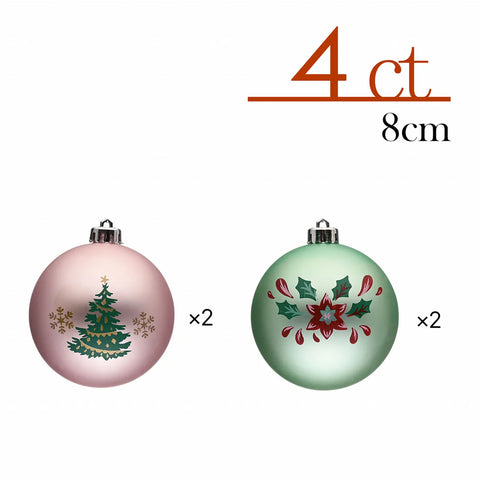 Karaca Home Weihnachten Hübsches Baumschmuck Set, 4 Teilig, 8 cm