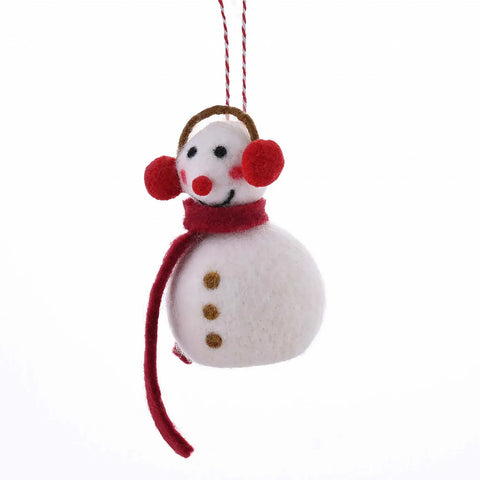 Karaca Home Weihnachten Schneemann mit Ohrenschützer Baumschmuck, 8x13 cm