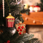 Karaca Home Christmas Popcorn Pizza Tree Ornament Set, 2 Piece