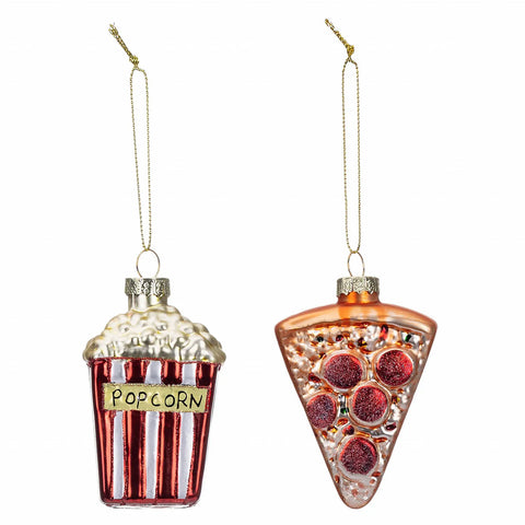 Karaca Home Weihnachten Popcorn Pizza Baumschmuck Set, 2 Teilig