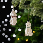 Karaca Home Christmas White Puppies Tree Ornament Set, 4 Piece