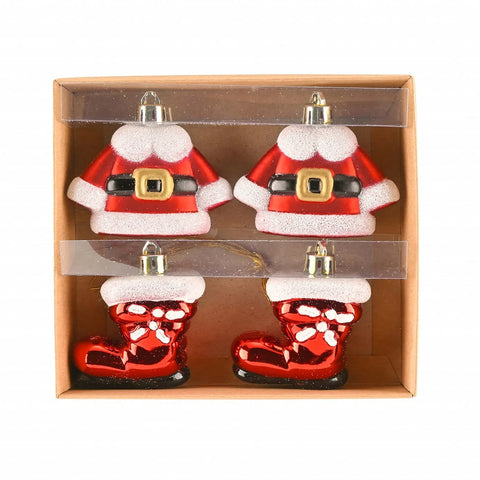 Karaca Home Weihnachten Kleidung Baumschmuck Set, 4 Teilig 