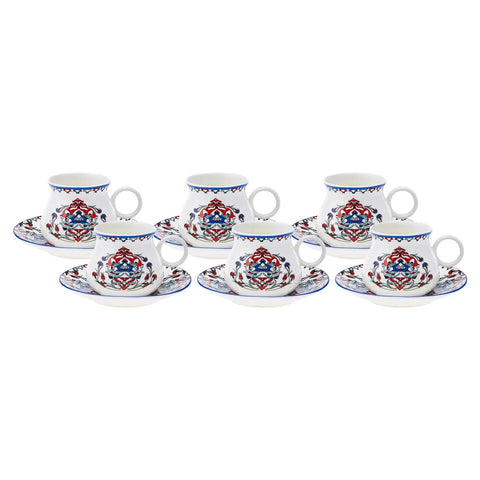 Karaca Hattat Kaffeetassen-Set für 6 Personen 90 ml