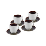 Karaca Galactic Reactive Glaze 4 Kişilik Espresso Türk Kahvesi Fincan Takımı, 8 Parça, Beyaz, 100 ml