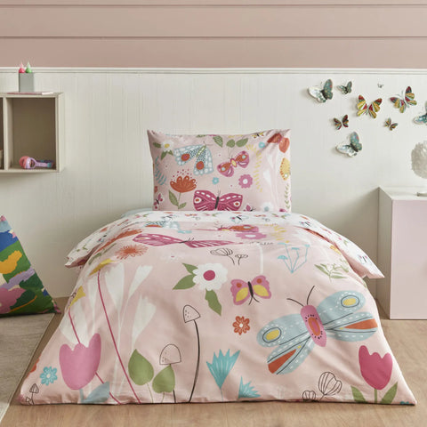 Karaca Home Young Butterfly Einzelbettbezug Set, 100% Baumwolle