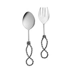 Karaca Rope Service Spoon and Fork Set, Silver