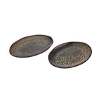 Karaca Galactic Reactive Glaze Serving Platter Set, 2 Piece, Medium, Black 