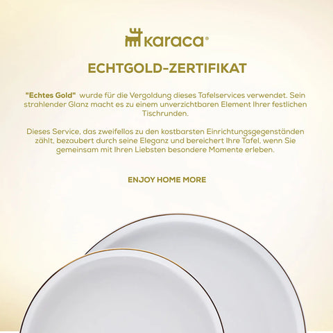 Karaca Red Carpet Collection Streamline New Saturn Gold 59-teiliges Geschirrset aus Porzellan für 12 Personen