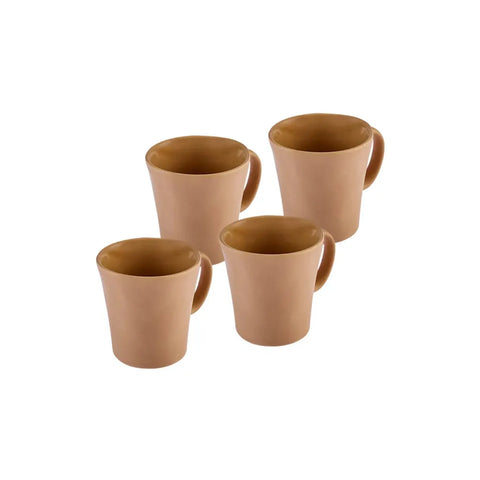 Karaca Pisa Stoneware Espresso Türkische Kaffeetasse Set für 4 Personen, 4 Teilig, Braun