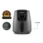 Karaca Air Cook XL 2 in 1 Airfryer Space Gray Black, 4L, 1550W