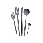 Karaca Orion Stainless Steel Cutlery Set for 6 Person, 30 Piece, Matte Black