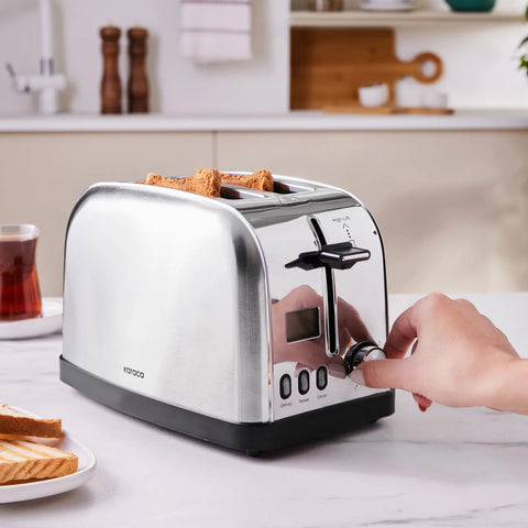 Karaca Inox Brot Toaster mit Led-Zeitanzeige, 950W