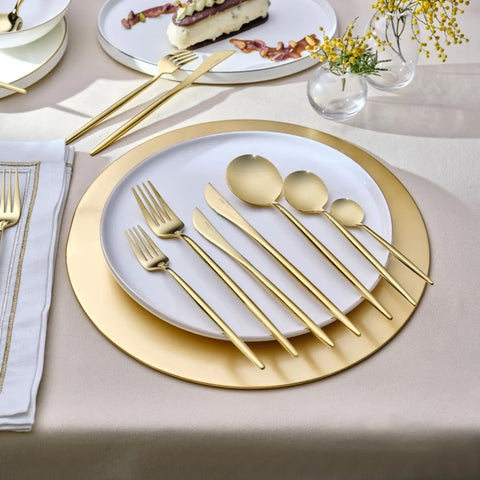 Karaca Jupiter Premium Boxed Cutlery Set Shiny Gold für 12 Personen, 84 teilig