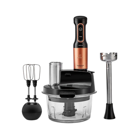 Karaca Mastermaid Küchenroboter aus Stahlglas, Langer Mixer, 2500 W, Black Copper