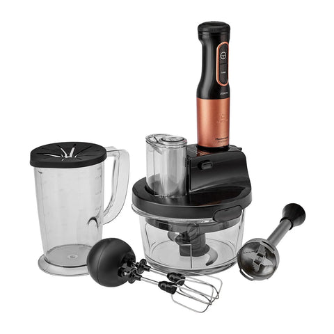 Karaca Mastermaid Küchenroboter aus Stahlglas, Langer Mixer, 2500 W, Black Copper