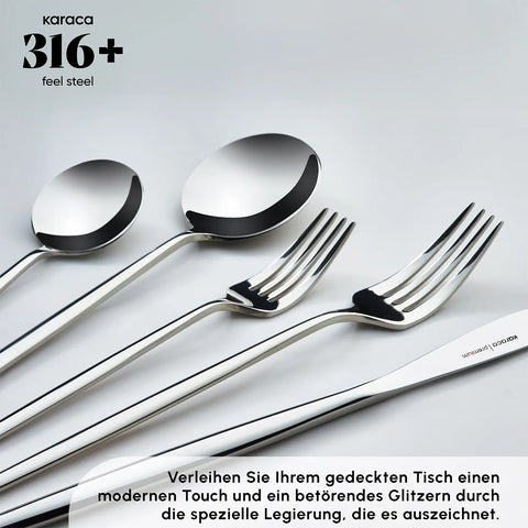 Karaca Mild 84-teiliges 316+ Premium Besteckset für 12 Personen