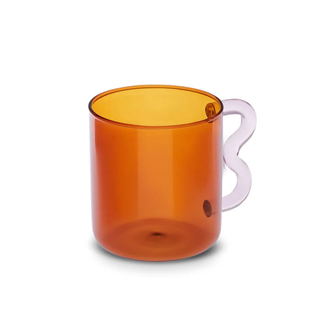 Karaca Miracle Orange Tasse, Rosa  Zigzag Henkel