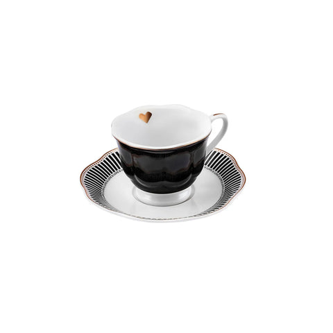 Karaca Piraye Kaffeetassen-Set für 6 Personen, 80 ml