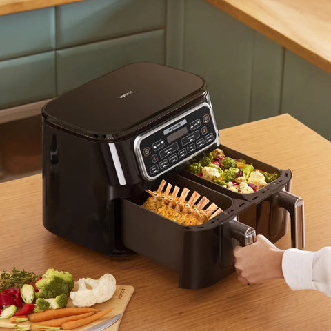 Karaca Air Cook Duo Hausmannskost XXXL 8 Liter Airfryer, Black Chrome, 8 Personen, 2500W