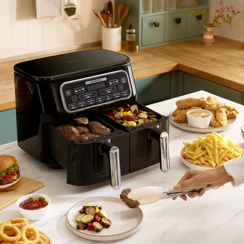 Karaca Air Cook Duo Hausmannskost XXXL 8 Liter Airfryer, Black Chrome, 8 Personen, 2500W