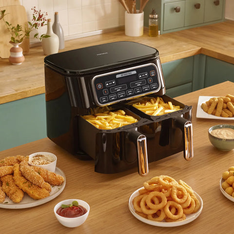 Karaca Air Cook Duo Hausmannskost XXXL 8 Liter Airfryer, Black Chrome, 8 Personen, 2500W