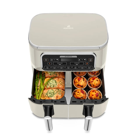 Karaca Air Cook Duo Hausmannskost XXXL 8 Liter Airfryer, Starlight, 8 Personen, 2500W