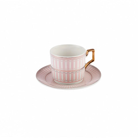 Karaca Jolly Pink Double Line 6 Personen Kaffeetassen-Set 100 ml