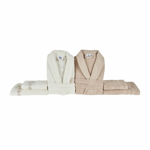 Karaca Home Cecilia Family Badezimmer Set, Weiß Beige