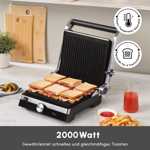 Karaca Glazegrill Grau Tostmaschine, 2000 W