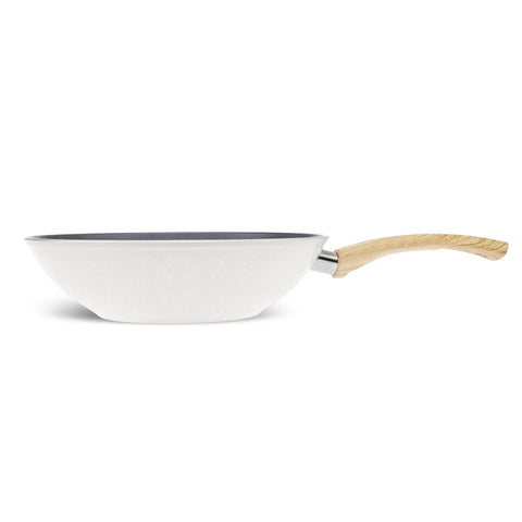 Karaca Swiss Crystal 28 Cm Induktion Wok-Pfanne, Creme