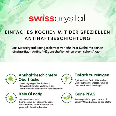 Karaca Swiss Crystal 7-teiliges Kochtopfset, Induktion Basiert, Creme