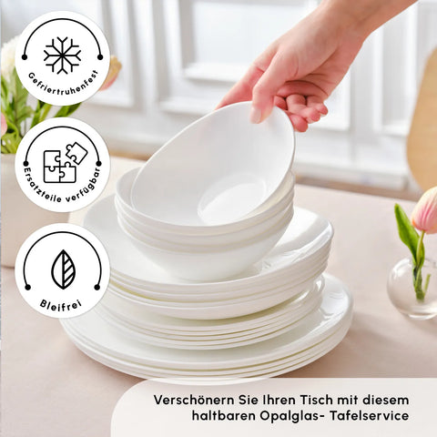 Karaca White Pure 24 Teilige Für 6 Personen Tafelservice Glas