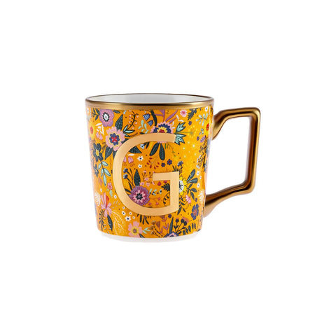 Karaca Flower G Buchstabe Tasse 350 ml