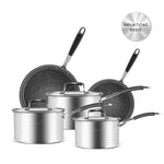 Karaca Pekka Stainless Steel Induction Cookware Set, 8 Piece, Anthracite Silver