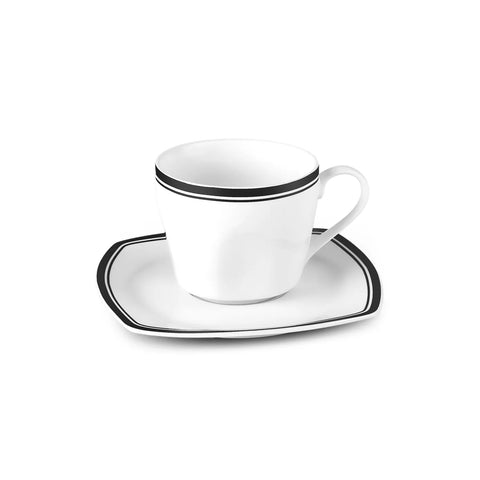 Karaca Black Line Teetassen-Set für 6 Personen, 12 Teilig, 220 ml