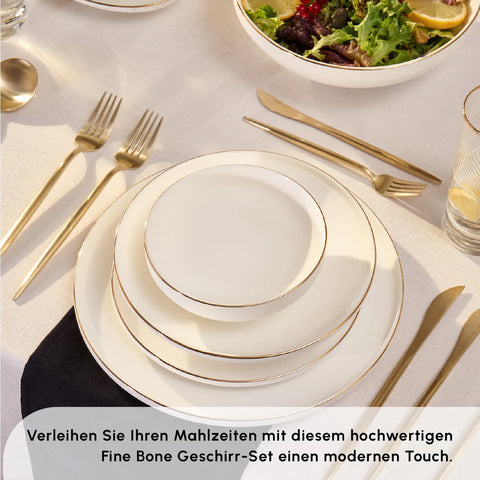 Karaca Streamline Meridian Gold Geschirrset 59 Teile für 12 Personen