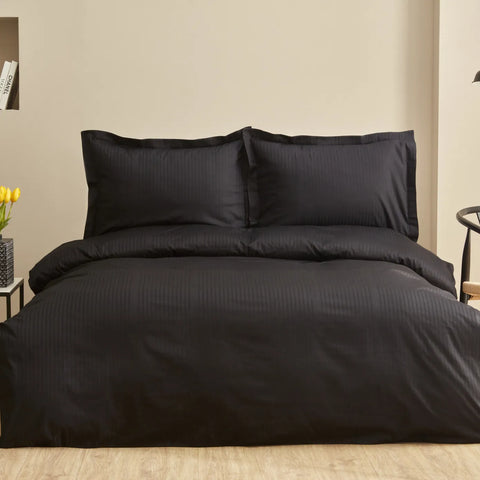 Karaca Home Uniq 100% Baumwolle Satin Einzel Bettbezug Set, Schwarz