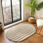 Kaschmir Teppich Cosy Premium Bubble Beige Oval, 100x150 cm