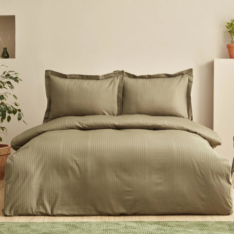 Karaca Home Uniq 100% Baumwolle Sateen Doppel Bettbezug Set Khaki