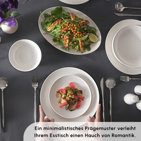 Karaca Arte 53-teiliges Tafelservice für 12 Personen, New Bone China