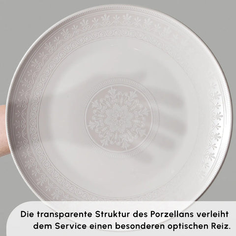 Karaca Arte 53-teiliges Tafelservice für 12 Personen, New Bone China