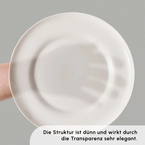 Karaca Streamline Selene 24-teiliges Bone China Geschirrset für 6 Personen, Weiß